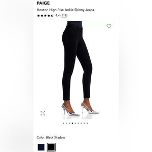 PAIGE Horton Ankle Black Shadow Skinny Jeans 25
